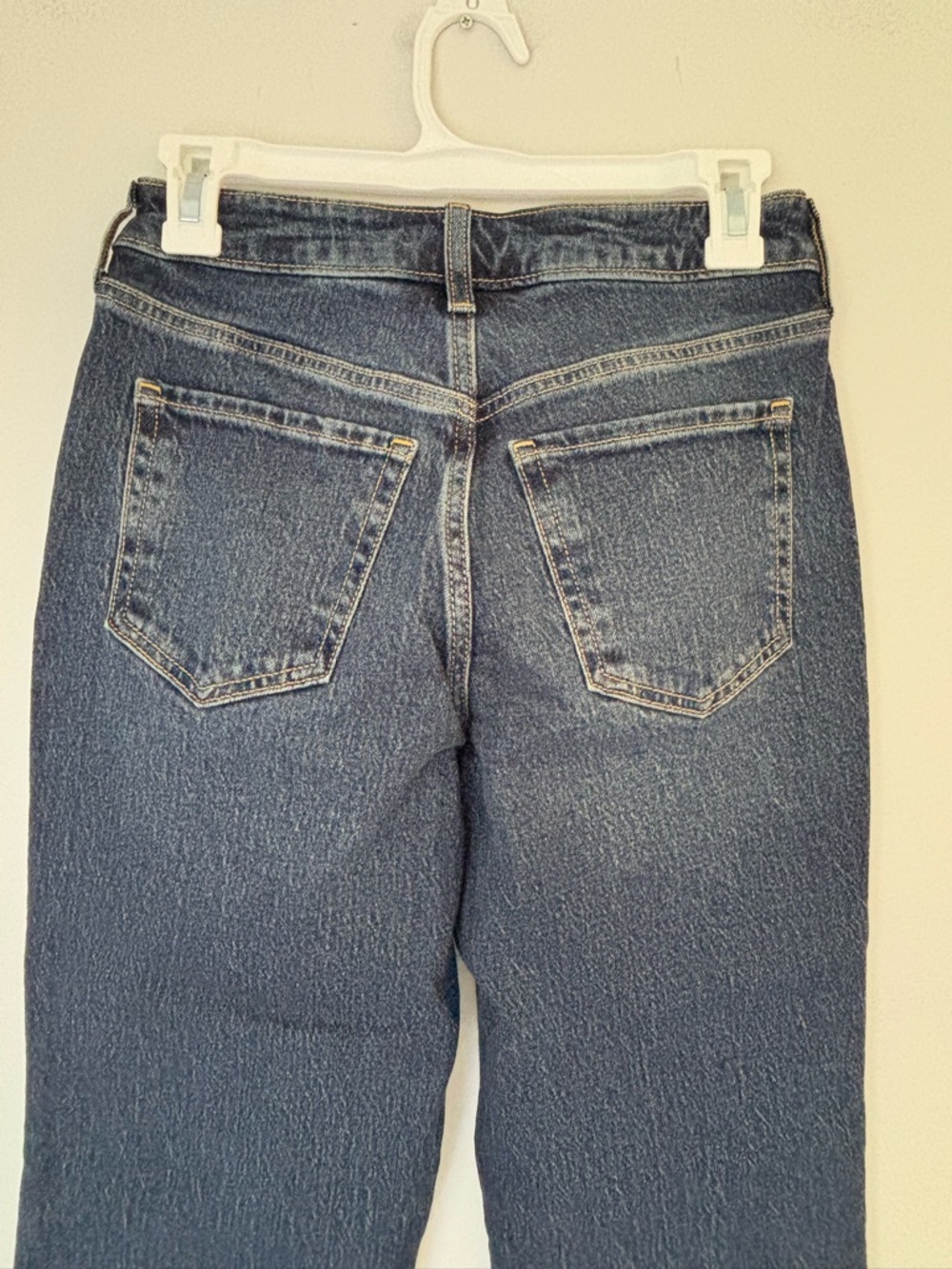Old Navy Dark Wash Raw Hem OG Ankle Straight Jean Size 0 NWT - Picture 12 of 14